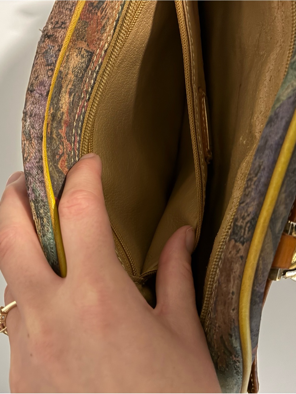 Van Gogh Leather-Trim Multicolor Satchel - Picture 11 of 11